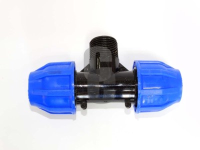 Тройник ПЕ черен ф20х3-4 - мъжки